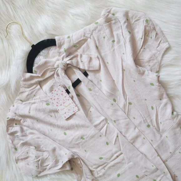 NWT Free People Ivory Abbie Print Boho Fit and Flare Mini Dress Size 4 - Picture 4 of 9